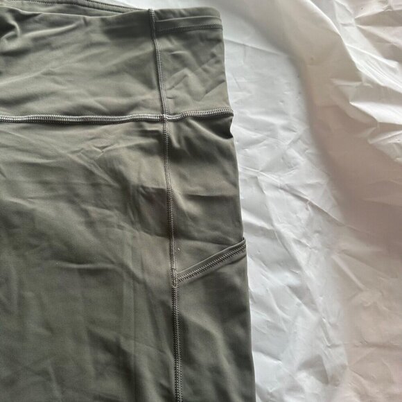 Lululemon Align High-Rise Crop Leggings 19" Women's Sz 12 Green Twill Nulu Yoga - Picture 5 of 12